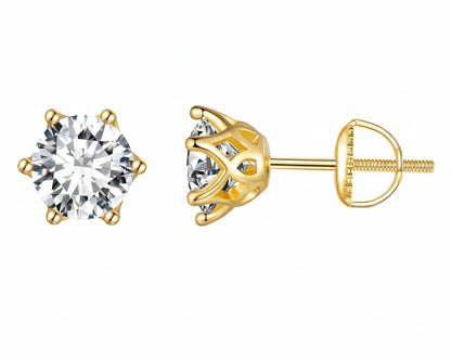 Sunrise Gold-plated Earrings with Moissanites