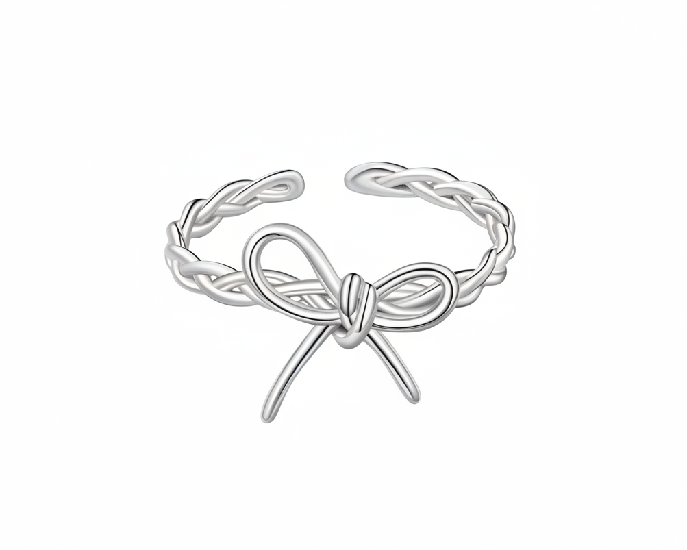 Unica Bow Silver Ring
