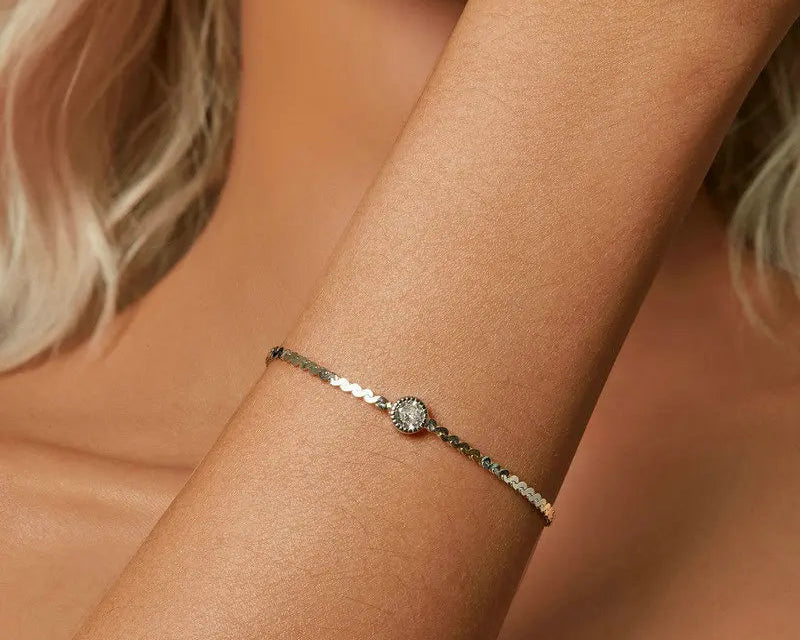 Valoria Silver Bracelet with Moissanite