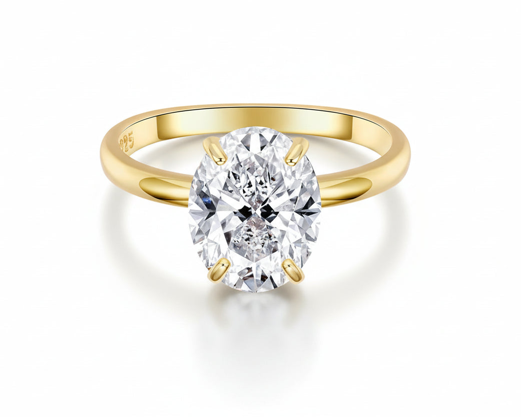 Celestique Oval Cut Gold-plated Ring