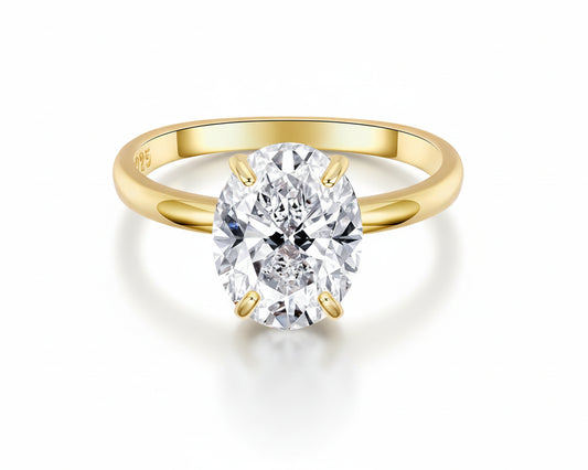 Celestique Oval Cut Gold-plated Ring