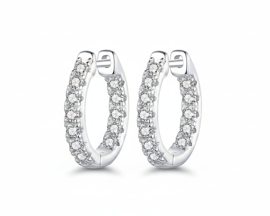 Calmness Gold-plated Hoop Earrings with Moissanites