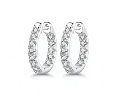Calmness Gold-plated Hoop Earrings with Moissanites