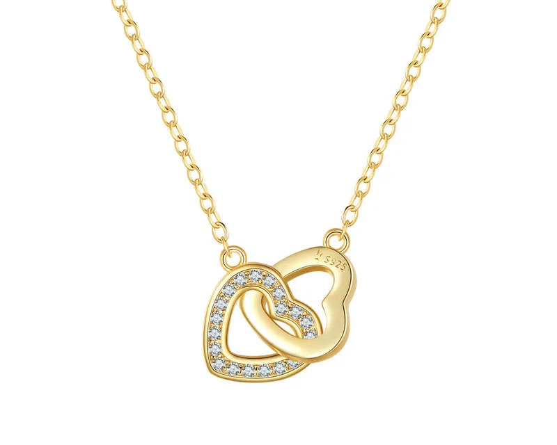 Connected Hearts Gold-plated Necklace
