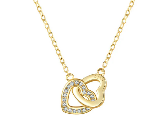 Connected Hearts Gold-plated Necklace