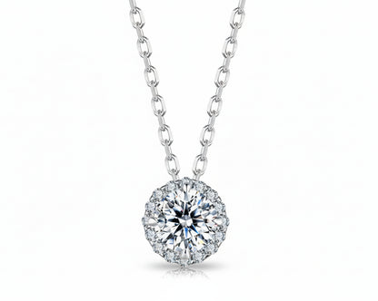 Radiance White-gold plated Necklace with Moissanite