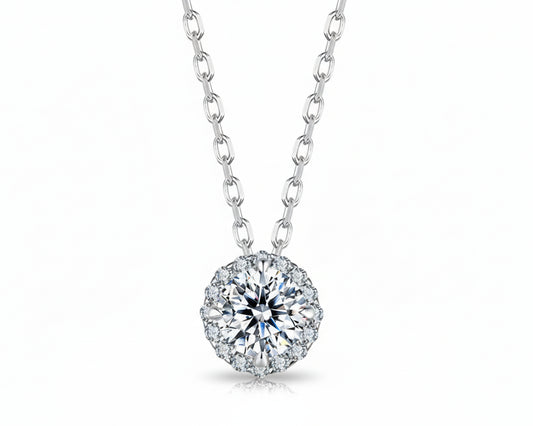 Radiance White-gold plated Necklace with Moissanite