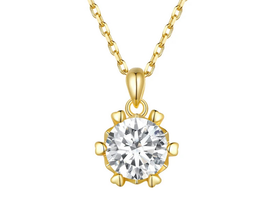 Sparklia Gold-plated Necklace with Moissanite