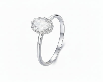 Divine White-gold plated Ring with Moissanite