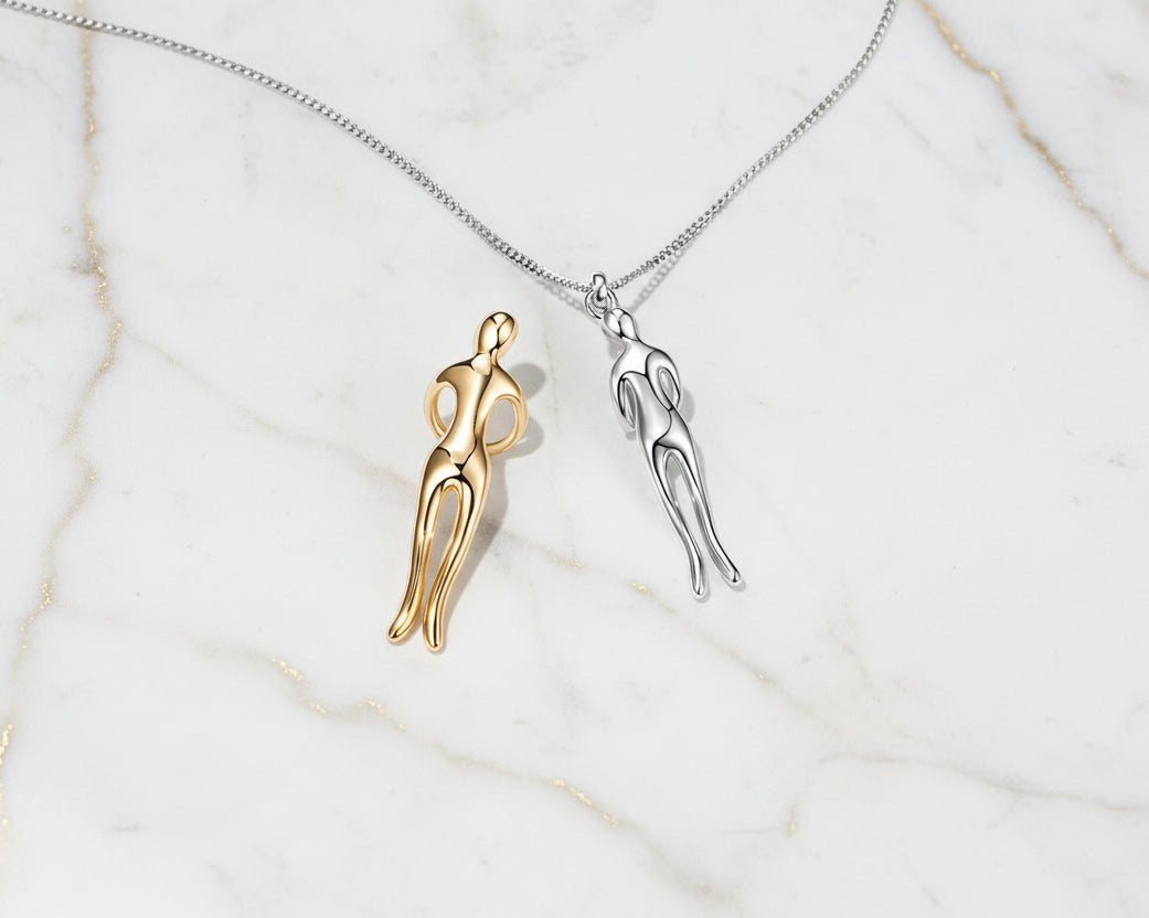 Embrace of Love Silver Necklace with Silver Pendant