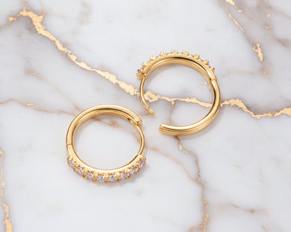 Isaluna Gold-plated Hoop Earrings with Moissanites