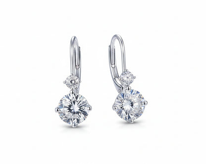 Eliora Silver Hoop Earrings with Moissanite