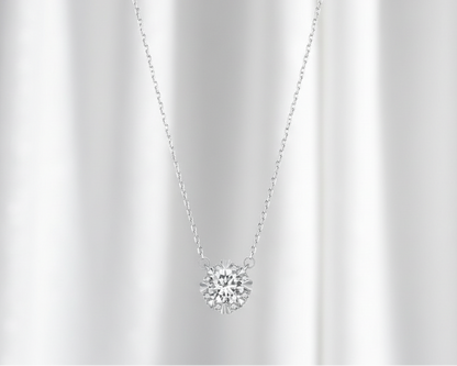 Virelia Silver Necklace with Moissanite