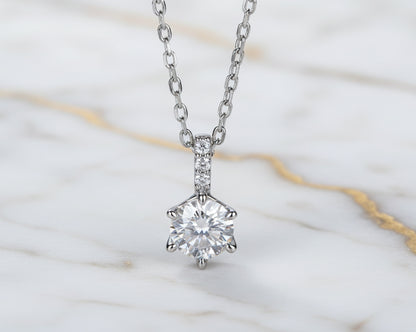 Astria Silver Necklace with Moissanite