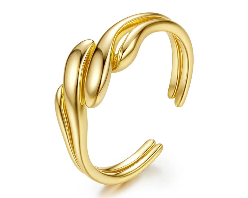 Dualis Flow Gold-plated Ring