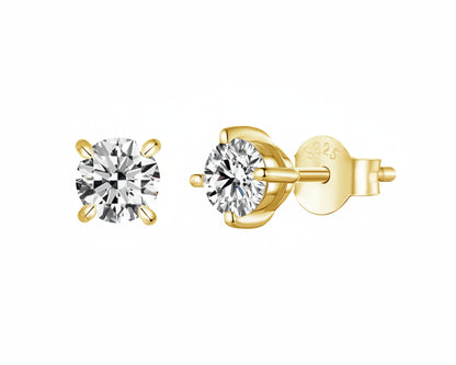 Elegance Gold-plated Earrings with Moissanites