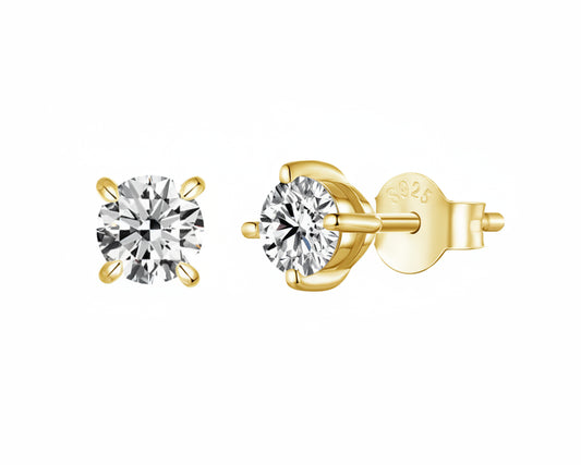 Elegance Gold-plated Earrings with Moissanites