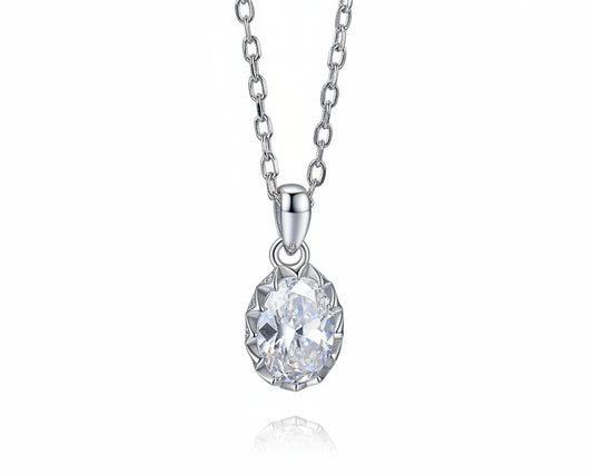 Divine Silver Necklace with Moissanite