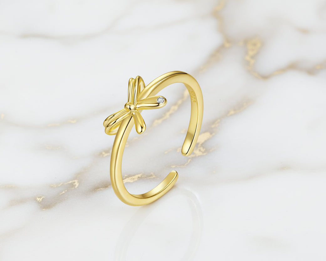 Unica Bow Gold-plated Ring