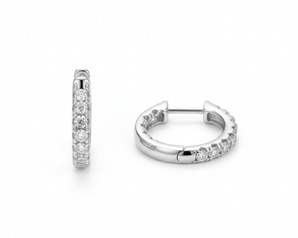 Calmness Gold-plated Hoop Earrings with Moissanites