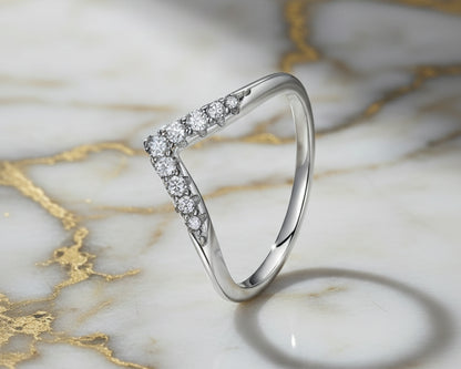 V-Shape Moissanite Ring