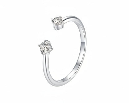 Nostalgia Gold and White-gold plated Ring with Moissanites