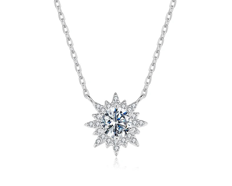 Starlight Silver Necklace with Moissanite