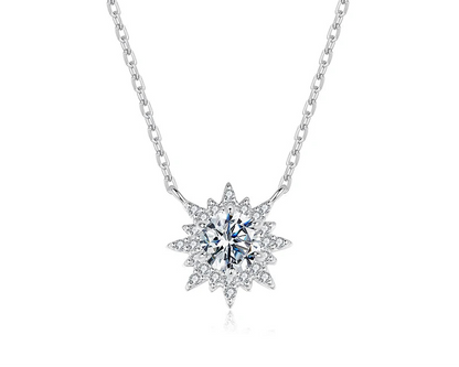 Starlight Silver Necklace with Moissanite