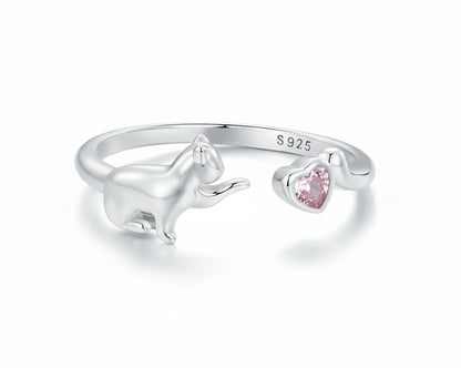 Lina Lovely Cat Silver Ring