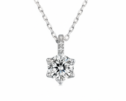 Astria Silver Necklace with Moissanite