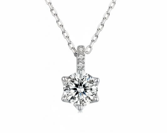 Astria Silver Necklace with Moissanite