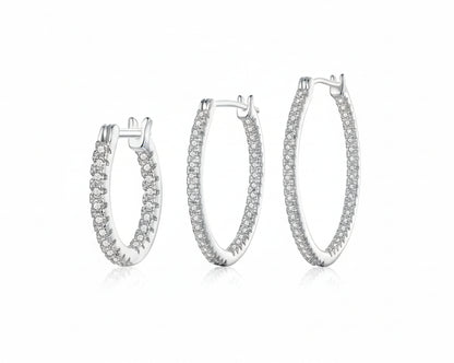 Tenderness Hoop White-gold plated Earrings