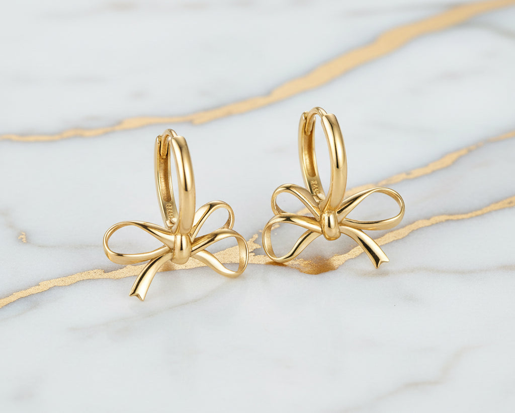 Unica Bowtie Gold-plated Earrings
