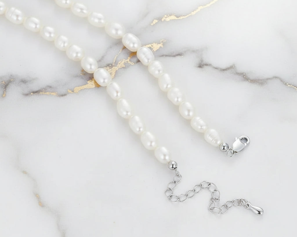 Clarae Pearl Silver Necklace
