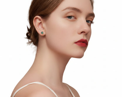 Heart Birthstone Silver Earrings