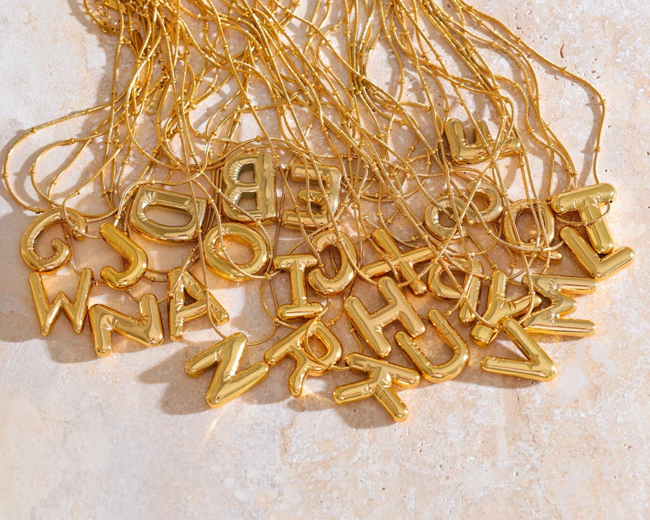 Initial Letter Pendant Gold-plated Necklace