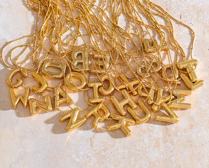 Initial Letter Pendant Gold-plated Necklace