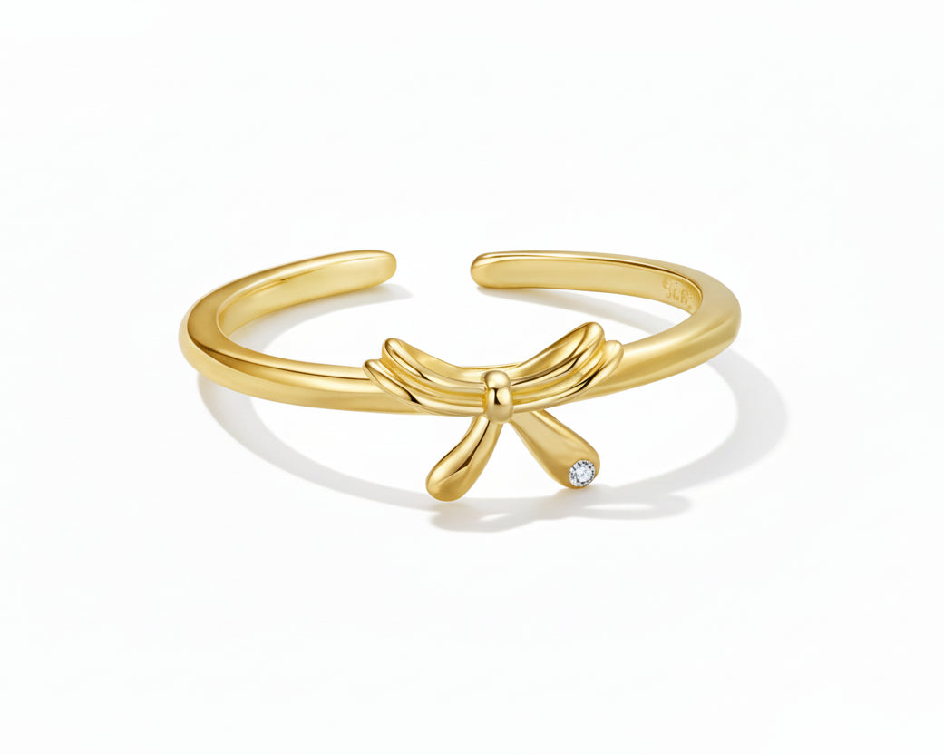 Unica Bow Gold-plated Ring