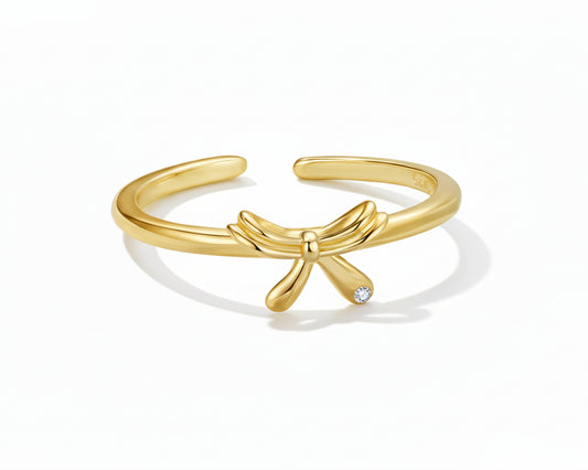 Unica Bow Gold-plated Ring