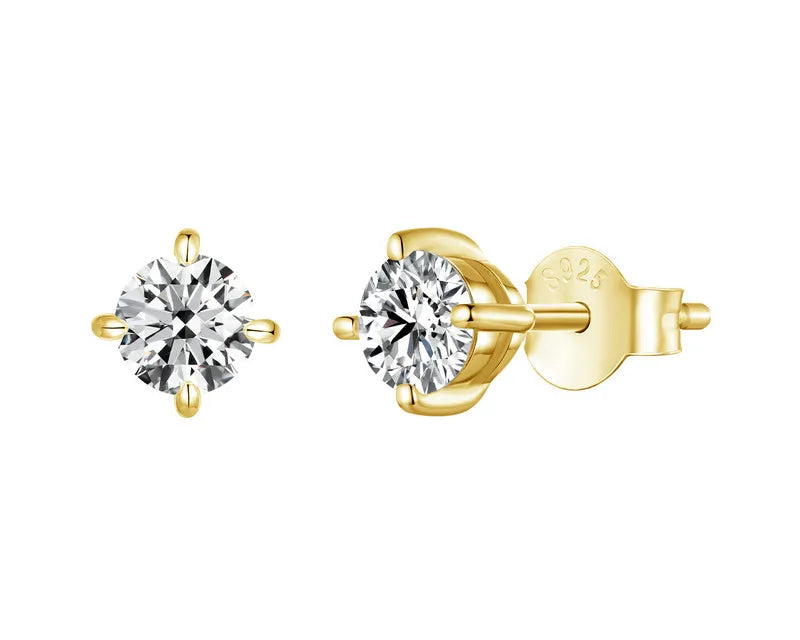 Eclipse Gold-plated Earrings with Moissanites