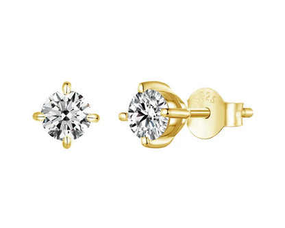 Eclipse Gold-plated Earrings with Moissanites