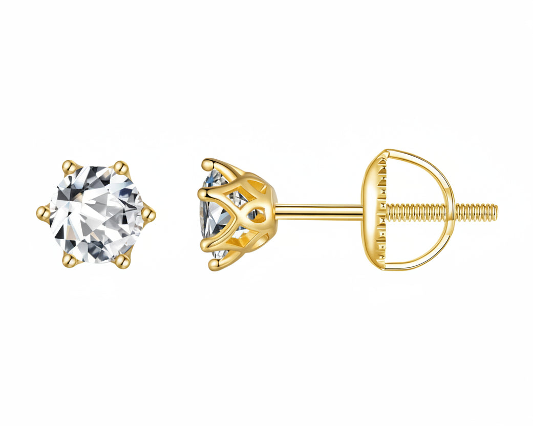 Sunrise Gold-plated Earrings with Moissanites