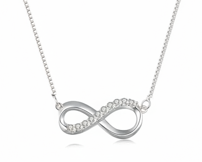 Eternal Loop Silver Necklace with Moissanites