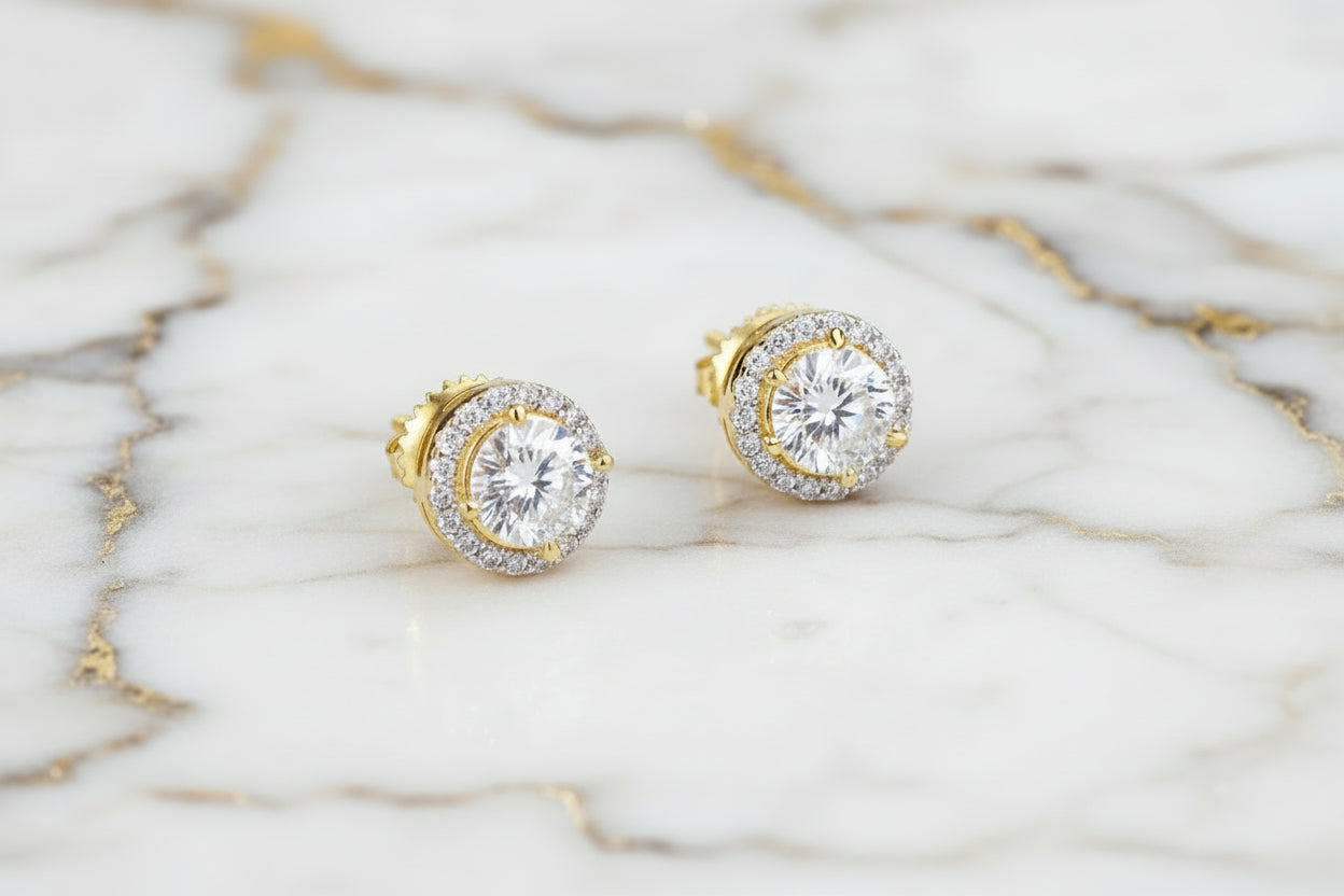 Azoria Gold-plated Earrings with Moissanites