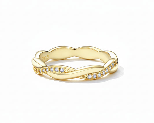 Twisted Vine Bloom Gold-plated Ring