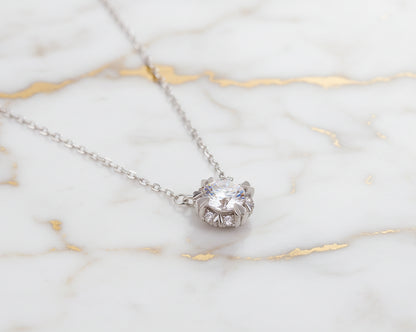 Virelia Silver Necklace with Moissanite