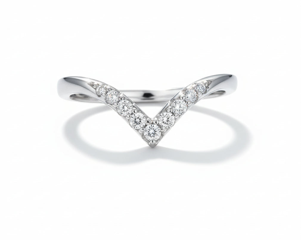 V-Shape Moissanite Ring