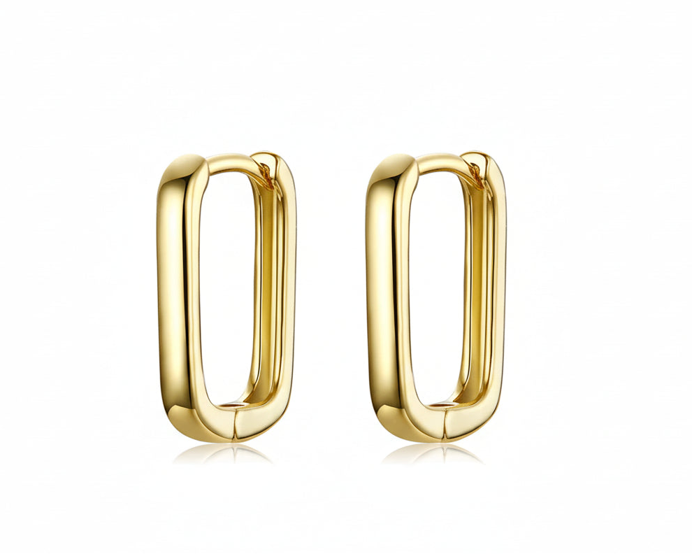 Linea French Square Gold-plated Earrings
