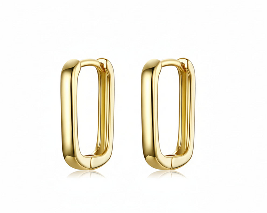 Linea French Square Gold-plated Earrings