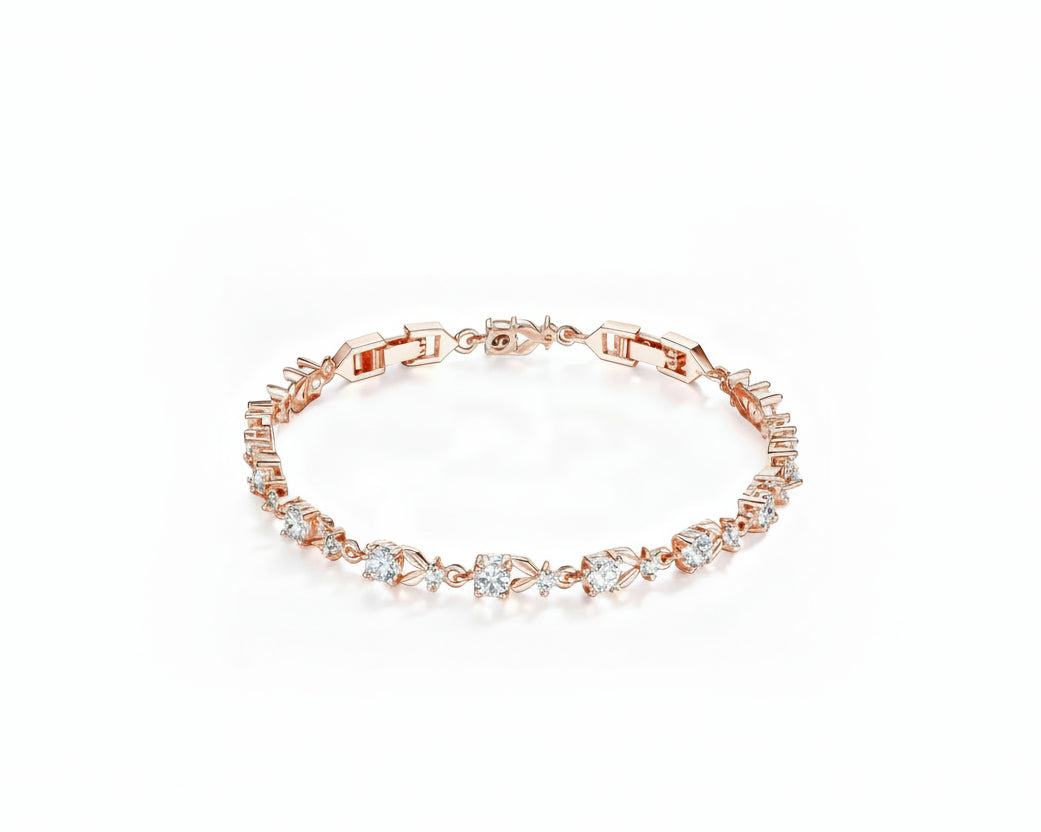 Blooming Rose gold-plated Chain Bracelet